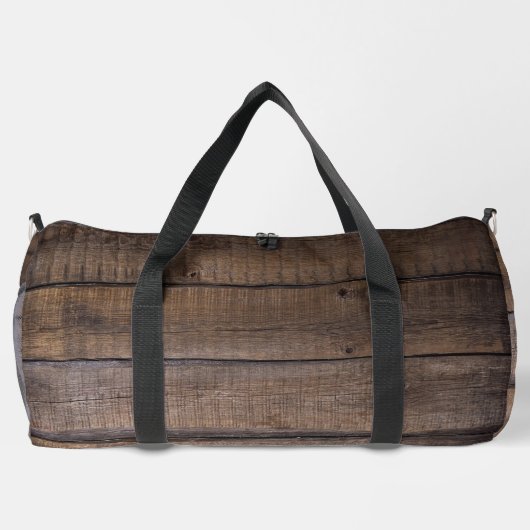 Gepersonaliseerde rustieke bruine monogram scriptn plunjezak (Achterkant)