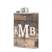 Gepersonaliseerde rustieke chique hout klassieke m heupfles (Links)