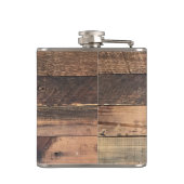 Gepersonaliseerde rustieke chique hout klassieke m heupfles (Achterkant)