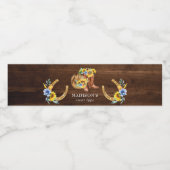 Gepersonaliseerde rustieke cowgirl laarzen Floral Waterfles Etiket (Enkel label)