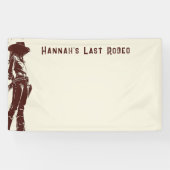 Gepersonaliseerde rustieke cowgirl Westerne feestb Spandoek (Horizontaal)
