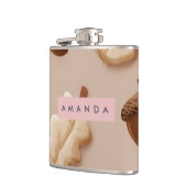 Gepersonaliseerde rustieke eikel & eikenblad patro heupfles (Links)