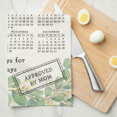 Gepersonaliseerde rustieke Eucalyptus 2025 kalende Theedoek (Quarter Fold)