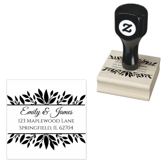 Gepersonaliseerde Rustieke Fall Wedding Wood Art S Rubberstempel (Gestempeld)