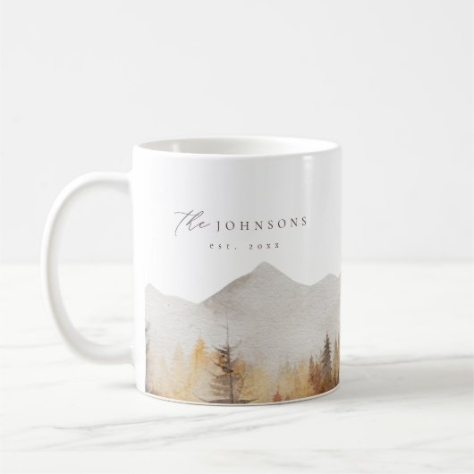 Gepersonaliseerde rustieke familienaam Mok Est Mok (Links)