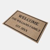 Gepersonaliseerde rustieke familienaam Monogram De Deurmat (Schuin)
