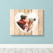 Gepersonaliseerde rustieke foto Hart Canvas Afdruk (Insitu (Houten vloer))
