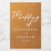 Gepersonaliseerde rustieke gouden bruiloft Mini Wijn Etiket (Enkel label)