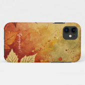 Gepersonaliseerde rustieke gouden herfst distresse Case-Mate iPhone case (Achterkant (horizontaal))