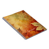 Gepersonaliseerde rustieke gouden herfst distresse notitieboek (Rechterzijde)