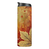 Gepersonaliseerde rustieke gouden herfst distresse thermosbeker (Geroteerd rechts)