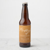 Gepersonaliseerde rustieke gouden val bruiloft bier etiket (Voorkant)