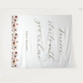 Gepersonaliseerde Rustieke Herfst Bloemen Huwelijk Wandkleed (Voorkant (horizontaal))