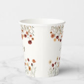 Gepersonaliseerde rustieke Herfst Bloemen Trouwpap Papieren Bekers (Rechts)