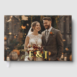 Gepersonaliseerde rustieke Herfst Folie gastenboek