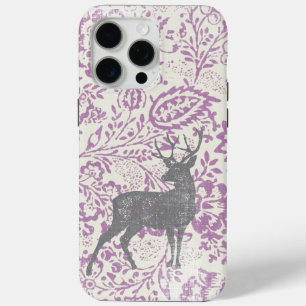 Gepersonaliseerde rustieke herten  bloemen geometr iPhone 15 pro max hoesje