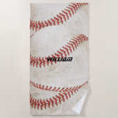 Gepersonaliseerde rustieke honkbal moderne elegant strandlaken (Voorkant)