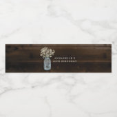 Gepersonaliseerde rustieke hout Mason Jar verjaard Waterfles Etiket (Enkel label)
