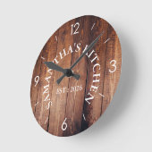 Gepersonaliseerde Rustieke Houten Boerderij Keuken Ronde Klok (Hoek)