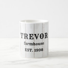 Gepersonaliseerde rustieke houten boerderijthee koffiemok