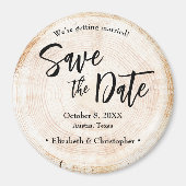 Gepersonaliseerde rustieke houten bruiloft Bewaar  Magneet (Voorkant)