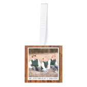 Gepersonaliseerde rustieke houten kerstvakantie fo decoratie (Voorkant)