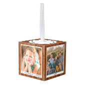 Gepersonaliseerde rustieke houten kerstvakantie fo decoratie (Achter hoekig)