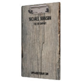 Gepersonaliseerde rustieke houten textuur met Logo Klembord (Links)