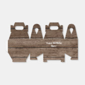 Gepersonaliseerde rustieke houten verjaardag gunst bedankdoosjes (Uitgevouwen)