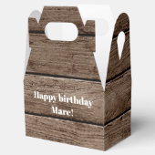 Gepersonaliseerde rustieke houten verjaardag gunst bedankdoosjes (Geopend)
