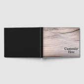 Gepersonaliseerde rustieke houtnerf ontwerp gasten gastenboek (Volledig)