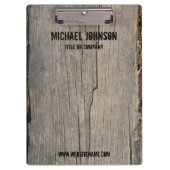 Gepersonaliseerde rustieke houttextuur bedrijf klembord (Voorkant)