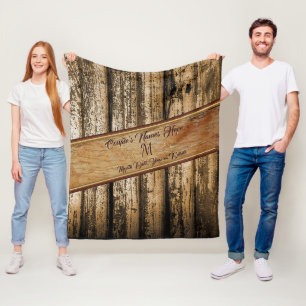 Gepersonaliseerde rustieke Huwelijkscadeaus, bruil Fleece Deken