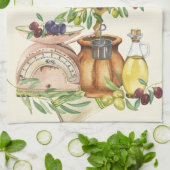 Gepersonaliseerde rustieke italiaanse Waterverf Theedoek (Gevouwen)