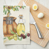 Gepersonaliseerde rustieke italiaanse Waterverf Theedoek (Quarter Fold)