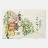 Gepersonaliseerde rustieke italiaanse Waterverf Theedoek (Horizontaal)