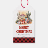 Gepersonaliseerde Rustieke Kerst Yeehaw kersttag Cadeaulabel (Voorkant)