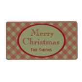 Gepersonaliseerde rustieke kerstlabels etiket (Voorkant)