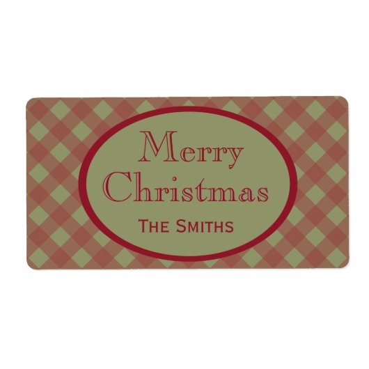 Gepersonaliseerde rustieke kerstlabels etiket (Voorkant)