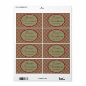 Gepersonaliseerde rustieke kerstlabels etiket (Full Sheet)