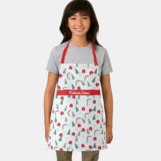 Gepersonaliseerde rustieke kerststal schort (Insitu)