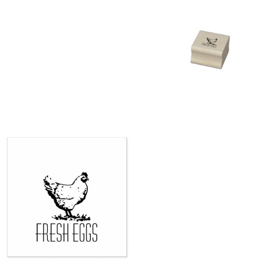 Gepersonaliseerde rustieke kip naam ei liefde rubberstempel (Gestempeld)