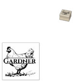 Gepersonaliseerde rustieke kip naam ei rubberstempel (Gestempeld)