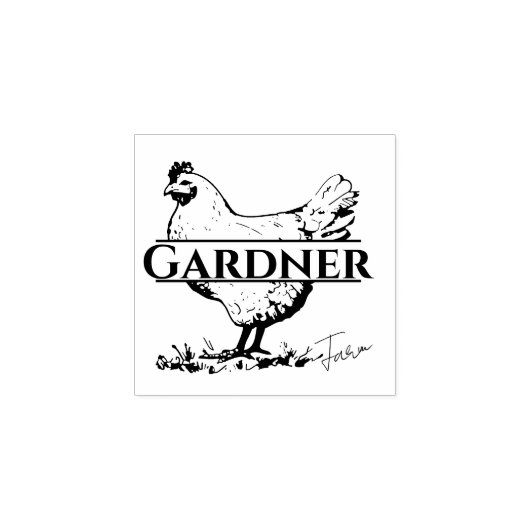 Gepersonaliseerde rustieke kip naam ei rubberstempel (Afrduk)