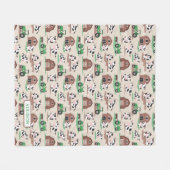 Gepersonaliseerde rustieke Koe Boerderij Tan en gr Fleece Deken (Voorkant (Horizontaal))