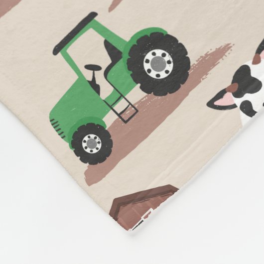 Gepersonaliseerde rustieke Koe Boerderij Tan en gr Fleece Deken (Hoek)