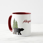 Gepersonaliseerde rustieke land Beer Mountain Mok (Voorkant links)