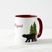 Gepersonaliseerde rustieke land Beer Mountain Mok (Voorkant rechts)