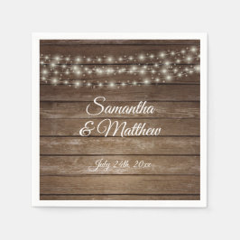 Gepersonaliseerde rustieke land houten verlichting servet