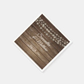 Gepersonaliseerde rustieke land houten verlichting servet (Hoek)